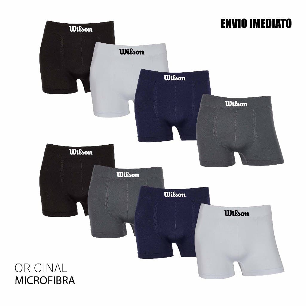Kit 4 ou 8 cuecas boxer microfibra Original marca Wilson