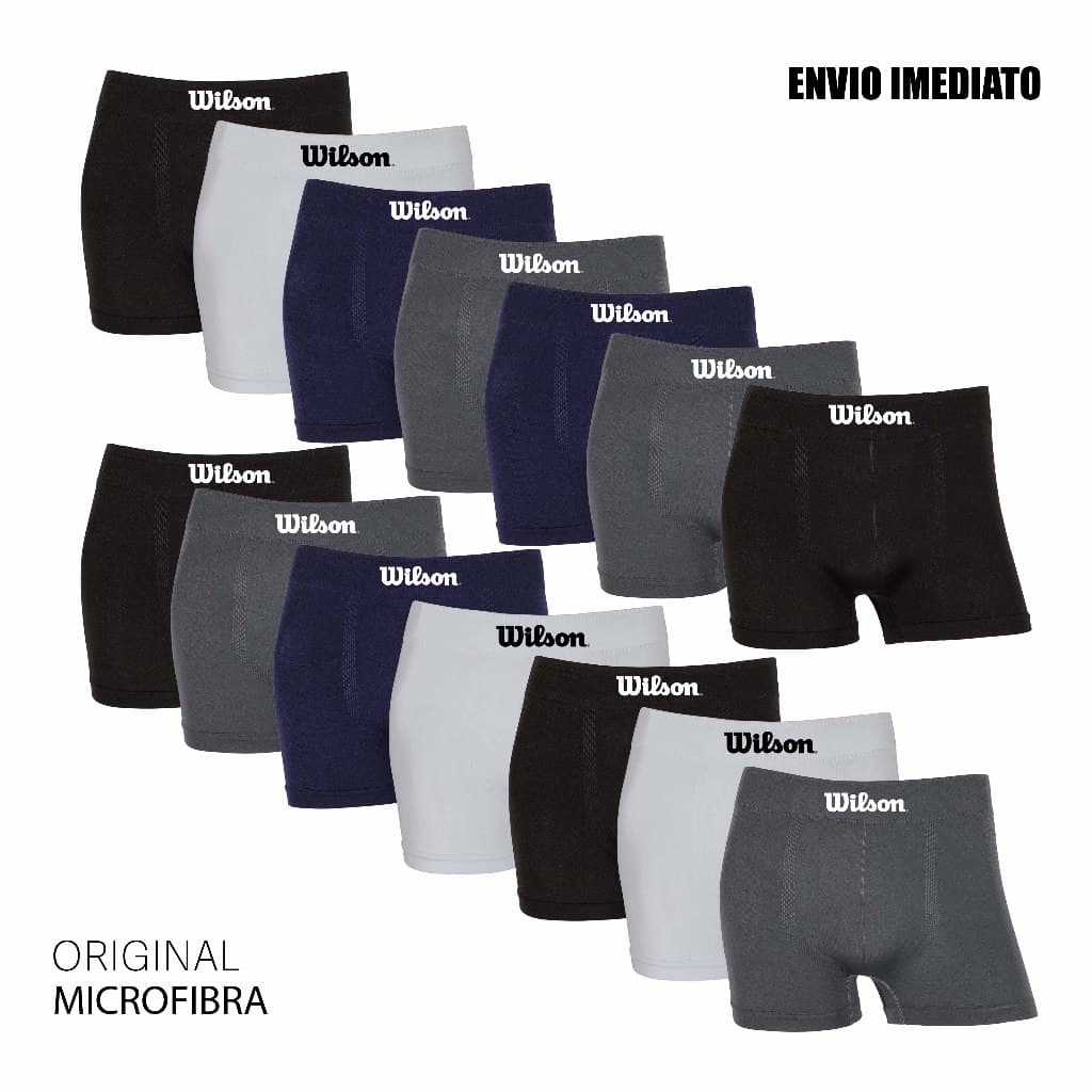 Kit 7 ou 14 cuecas boxer microfibra Original marca Wilson