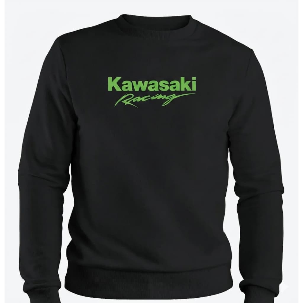 Casaco de Moletom Flanelado Estampa Moto Kawasaki Racing Premium Agasalho Peluciado Motociclista Ninja Verys TTR