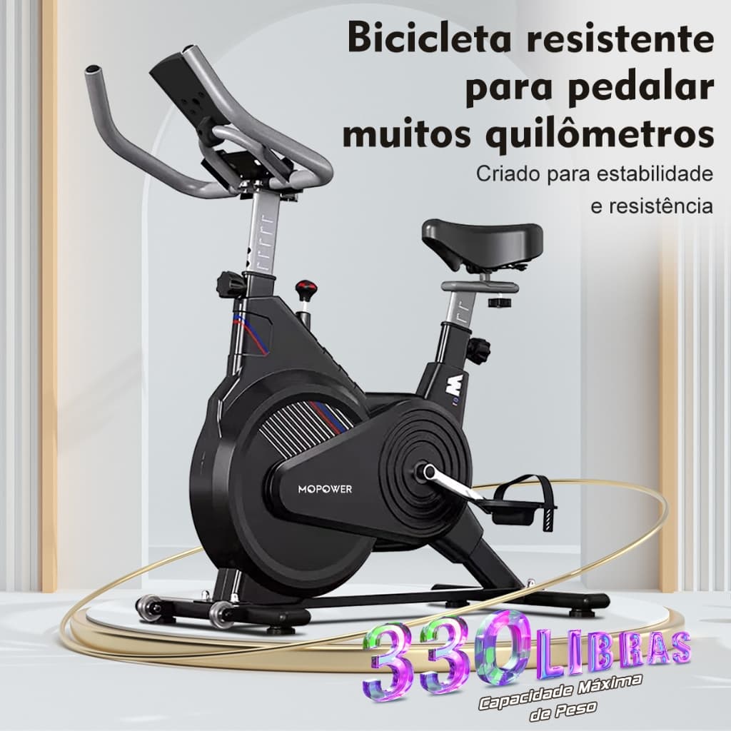 Bicicleta Ergométrica Compacta e Silenciosa - Bike Spinning para Apartamento, 150kg
