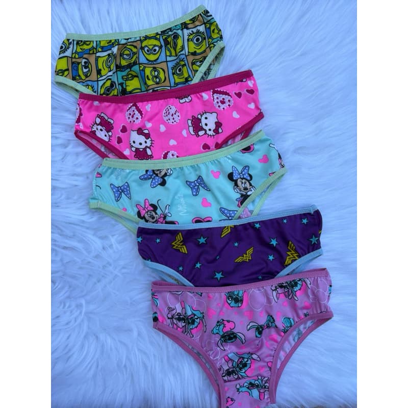 Kit 10 e 5 e 3 Calcinha Infantil em Algodão conforto com forro algadao para Menina