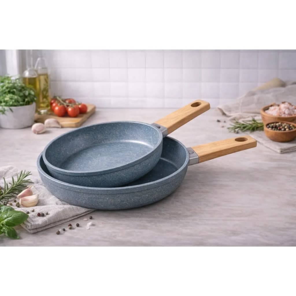 Kit Frigideira Antiaderente Max Chefe Wood 20cm 22cm Indução e Gás | Kit com 1 ou 2 Peças