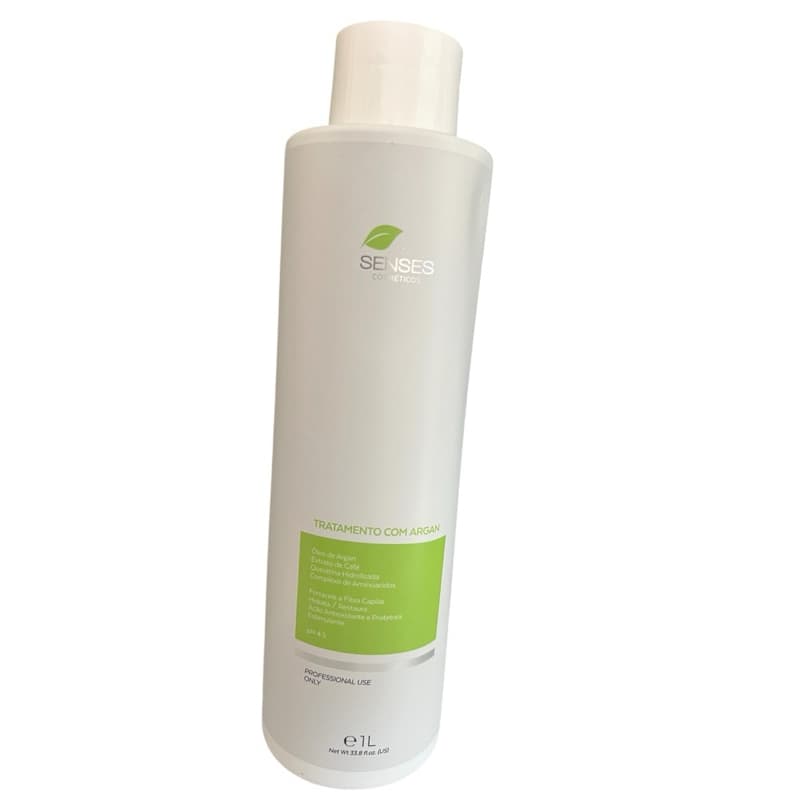 Tratamento Capilar com Argan Senses Cosméticos 1L – Hidratação, Reconstrução e Brilho Profissional