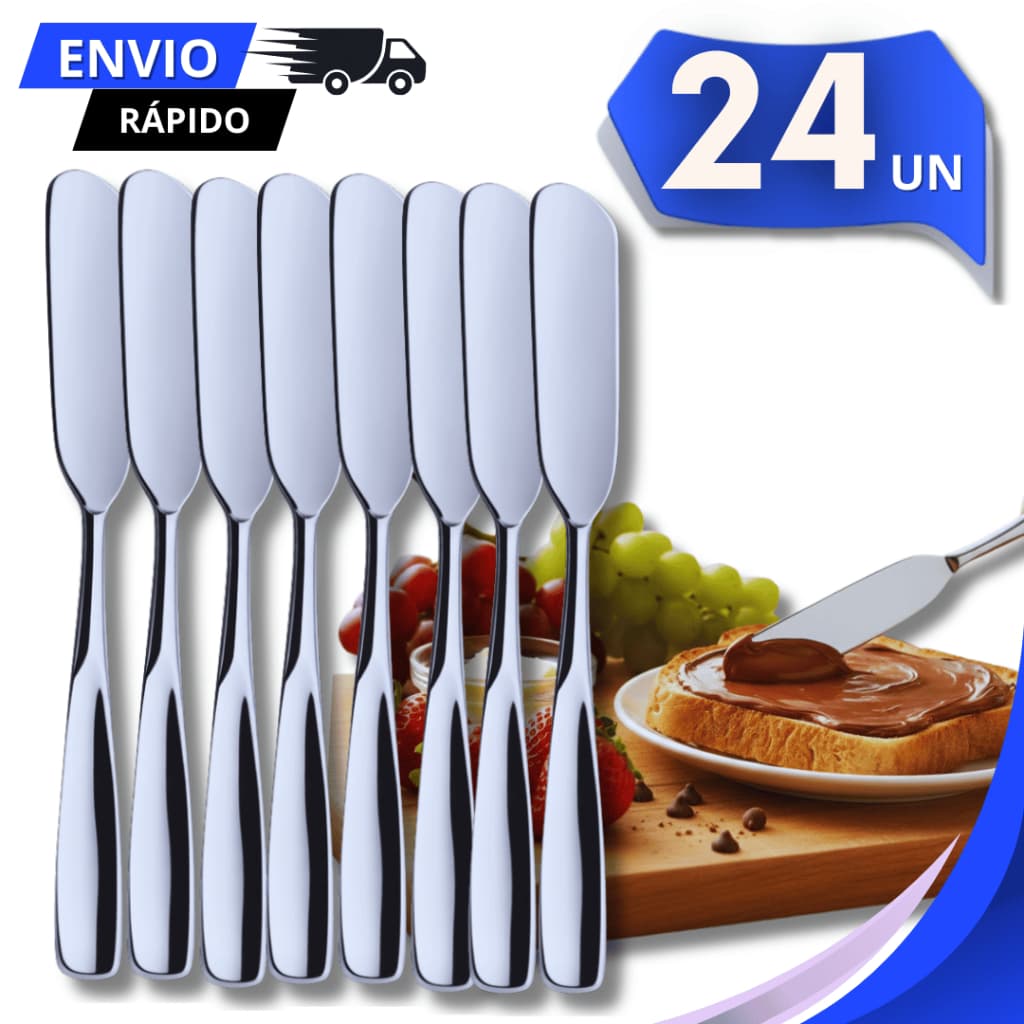 Kit Espátulas Para Manteiga Aço Inox Patê Geleia Requeijão Casa Cozinha Padaria Buffet Utensílios
