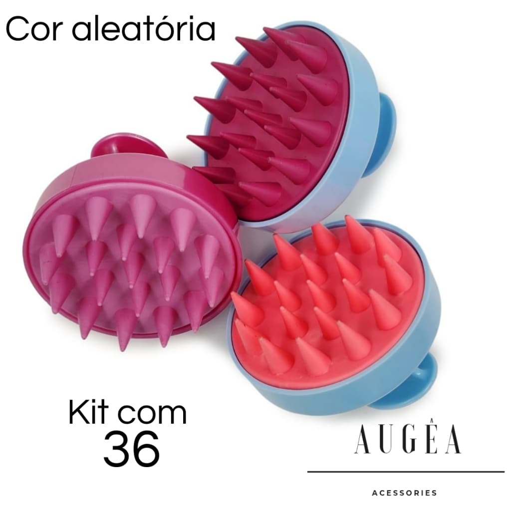 Kit 36 Escovas Massageadora Capilar Silicone Antiqueda