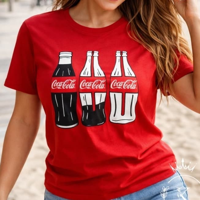 Camiseta Baby Look Feminina Camisa T Shirt basica Coca Estampada Confortavél  Algodão Envio Imediato