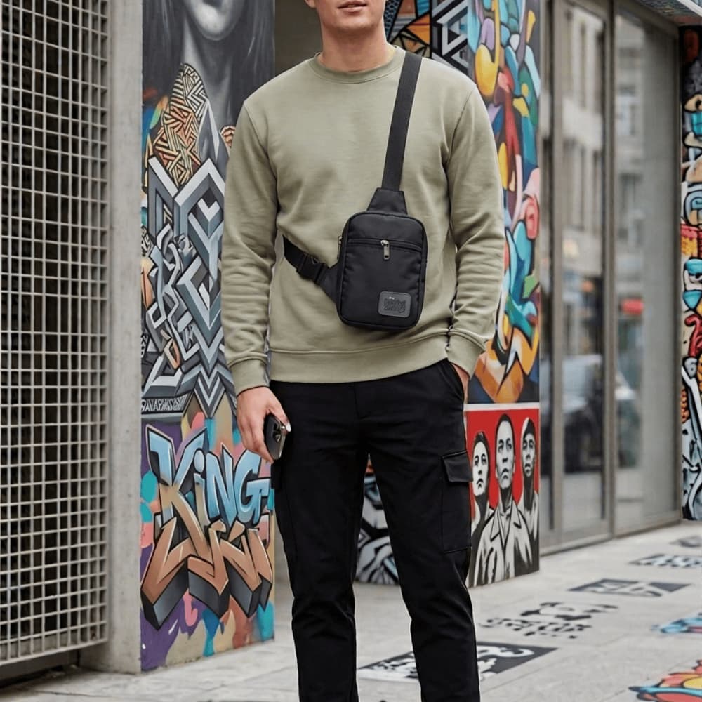 Shoulder Bag Impermeável Masculina Bolsa Transversal Compacta Premium Resistente Água