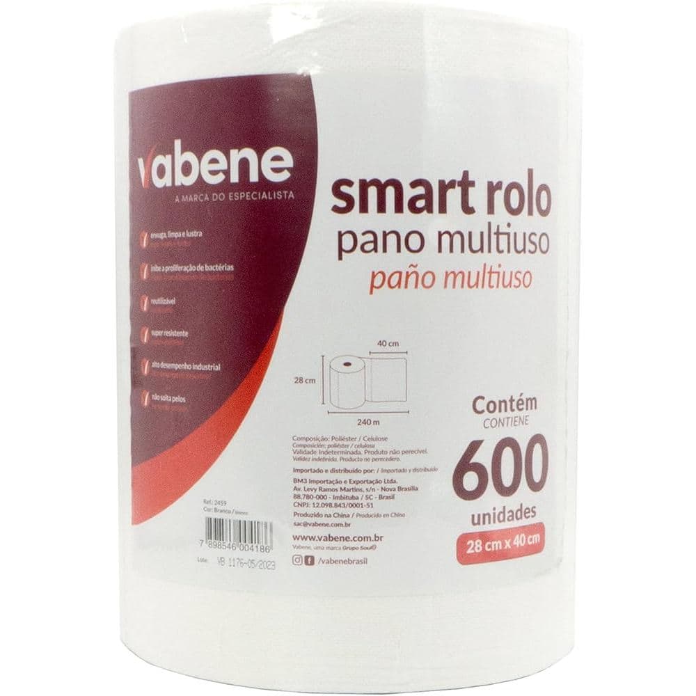 Pano Multiuso Branco Vabene - 600 Unidades