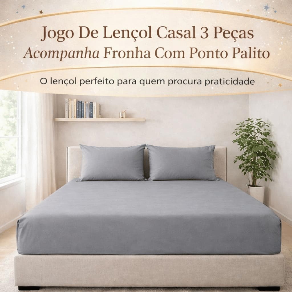 Jogo de lençol Para Cama Casal 3 Peças Micro Percal varias Cores Oferta
