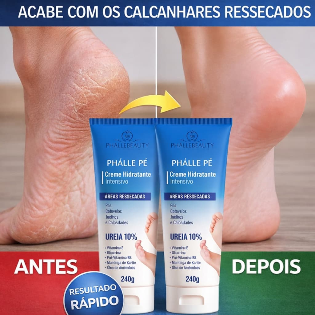 Kit Com 2 Cremes Para Os Pés PhálleBeauty Hidratação Intensiva