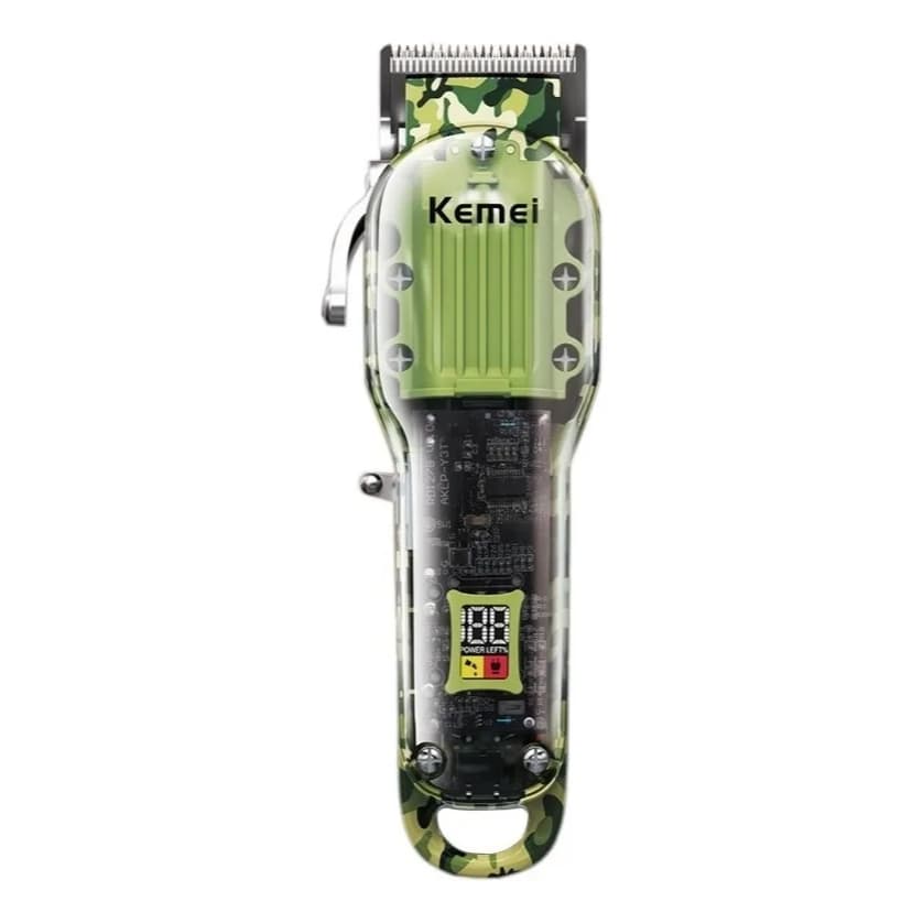 Maquina Corte De Cabelo Kemei Km-1926 Recarregável Profissional Camuflada