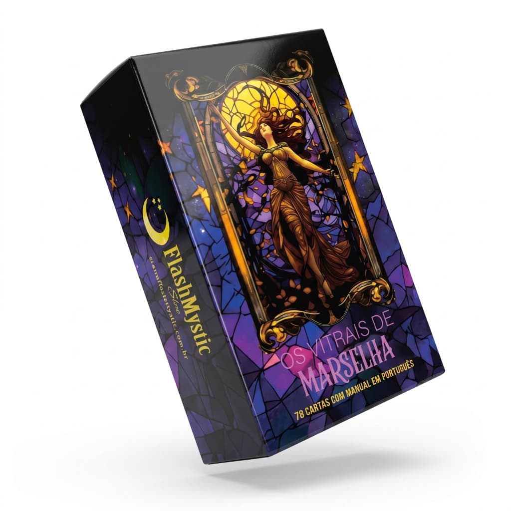 Tarô Os Vitrais de Marselha 78 Cartas Alta Qualidade Manual
