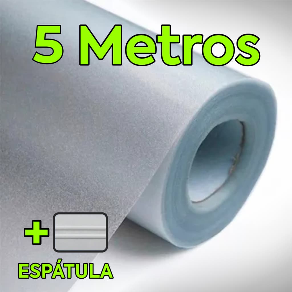Adesivo Jateado 5 Metros + Espatula Envelopamento Vidro Janela Potras Blindex Banheiro Á Prova d´Agua