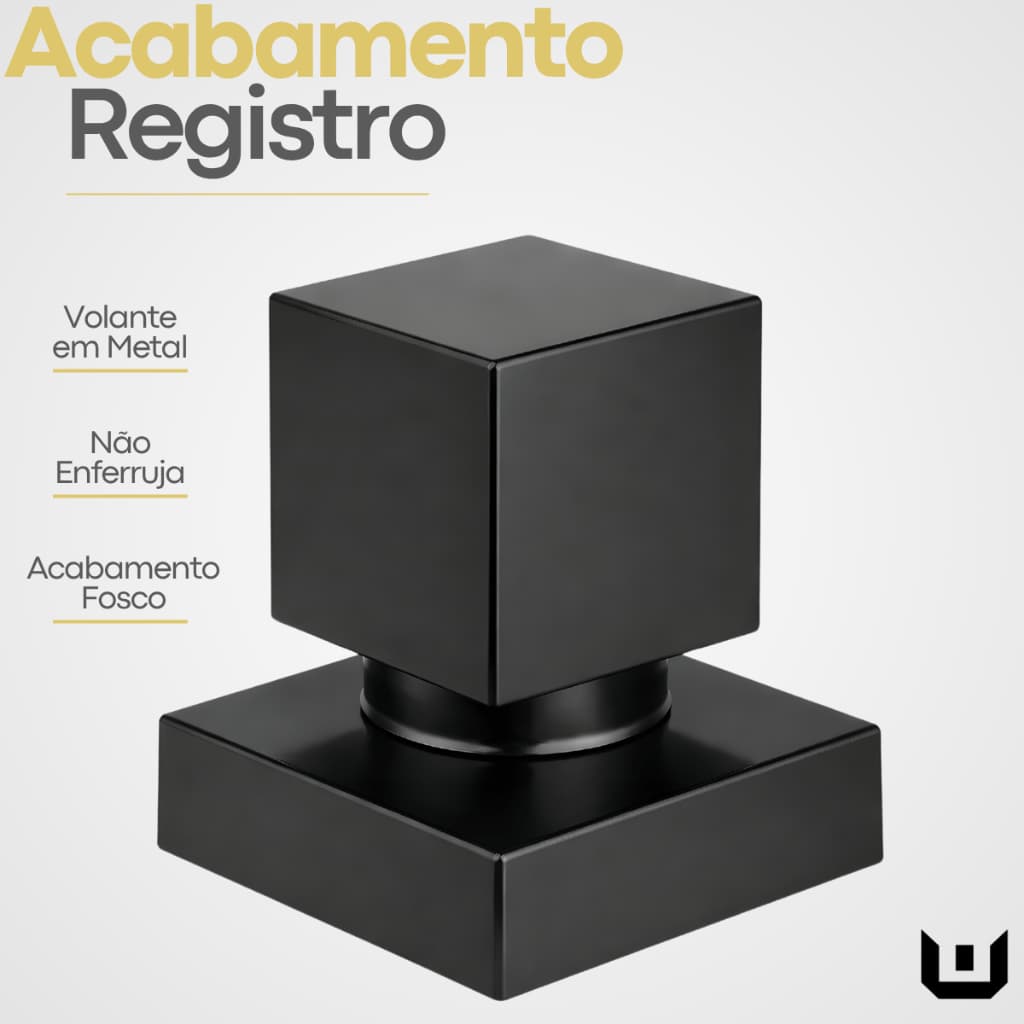 Acabamento Para Registro Quadrado Metal Preto Fosco Padrão Deca