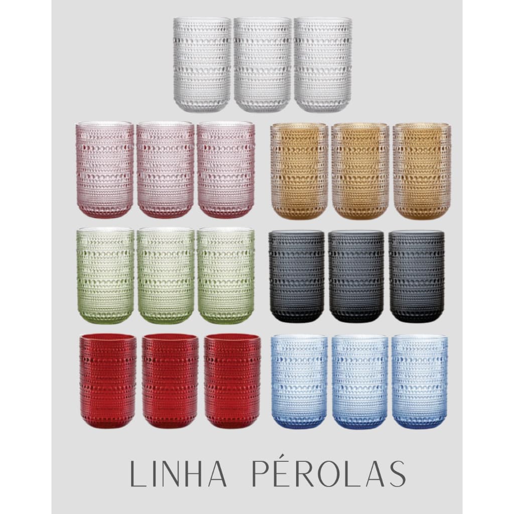JOGO 06 COPOS PEROLADOS LUXO 460ml LANTY