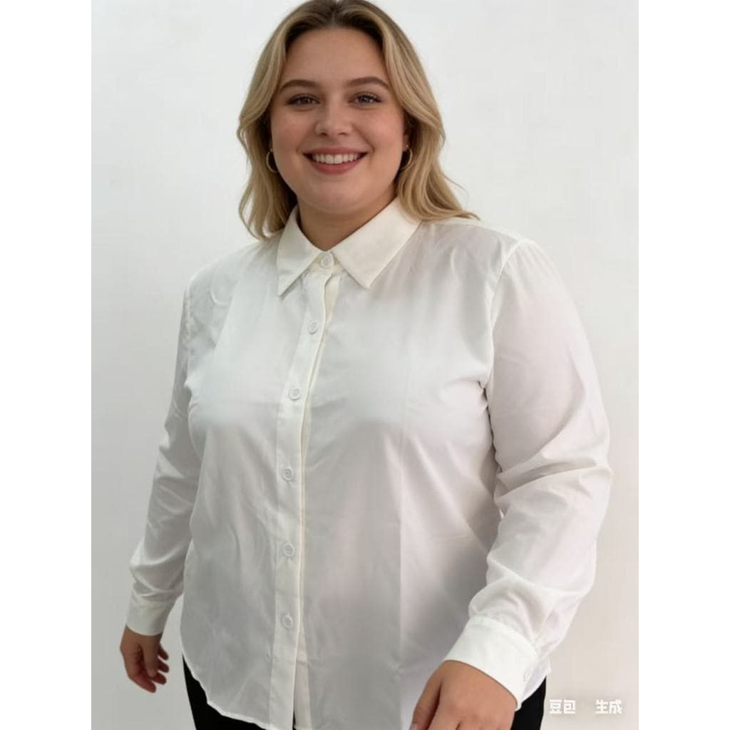 Camisa PlusSize 38-52 Crepe Manga Longa Botões Ajustáveis 265