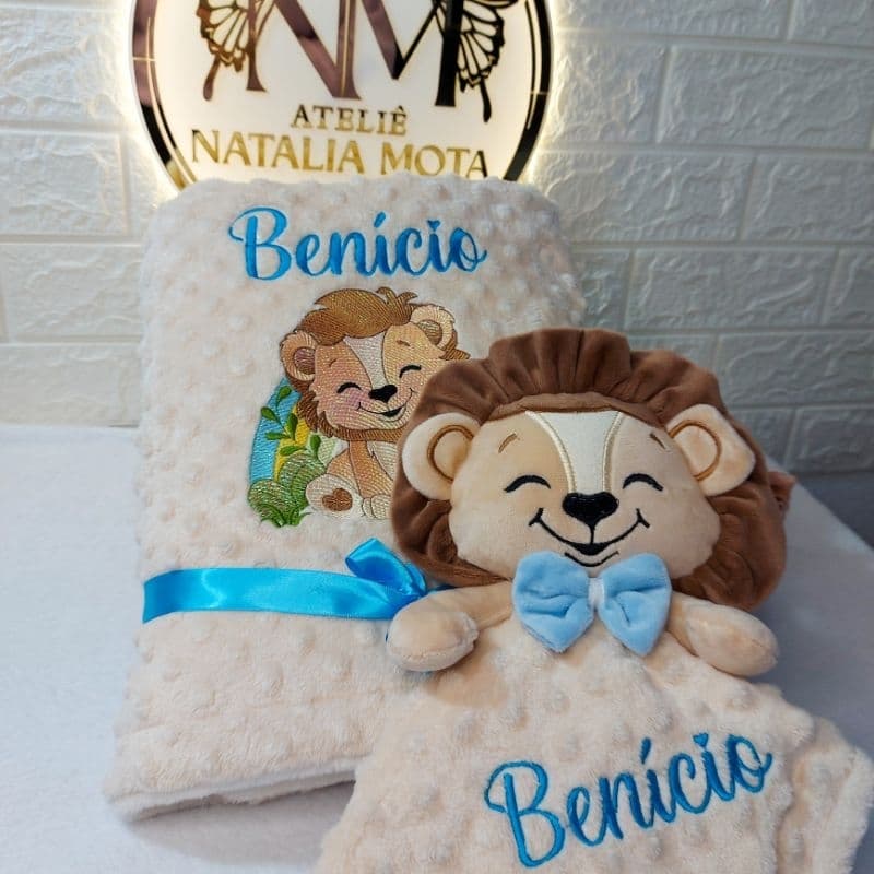 Naninha Para Bebe E Cobertor personalizado kit Naninha mais manta