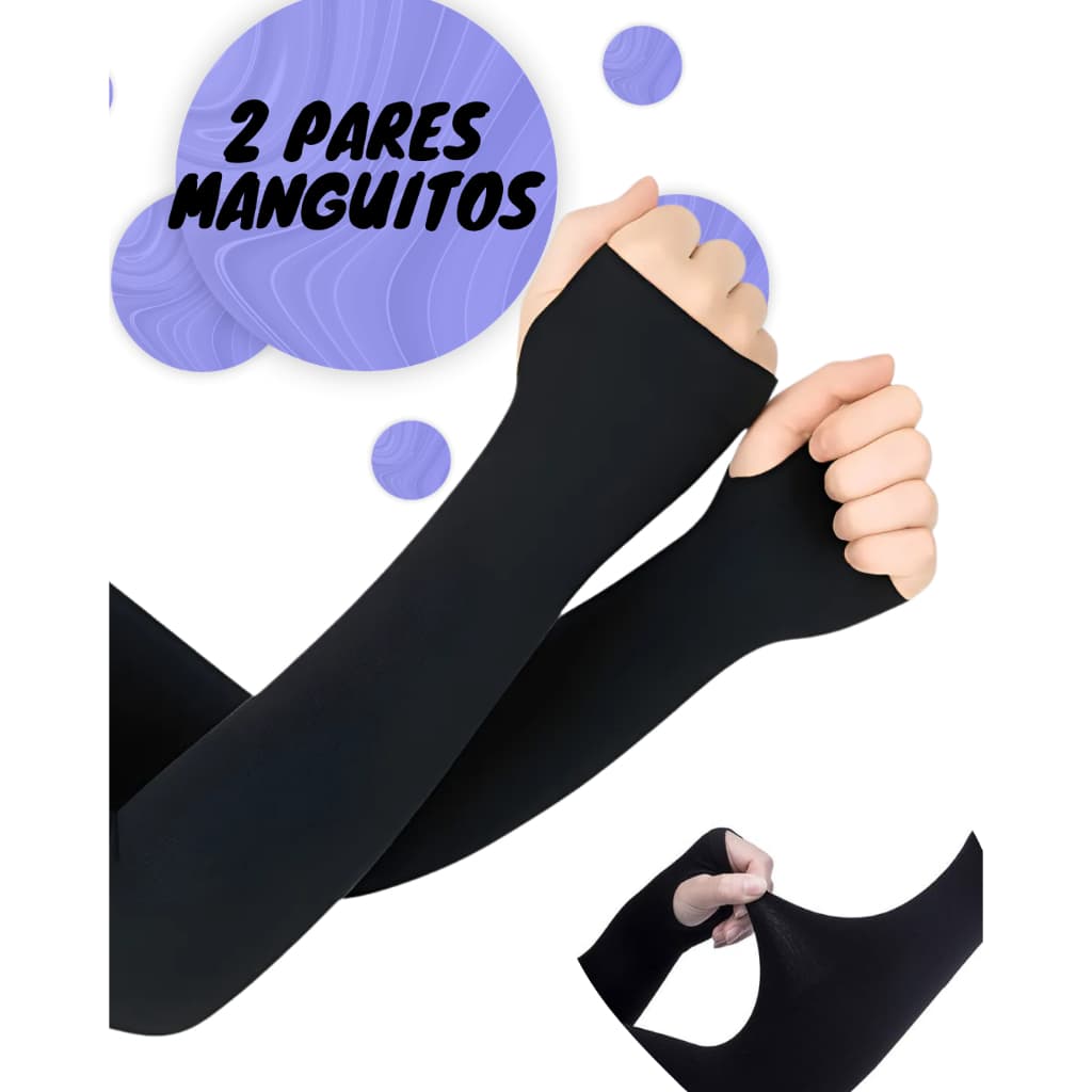 Kit 2 Pares Manguito Manga Mangote Proteção SolarUV Esportivo Bike Moto Unissex Respirável Corrida Ciclismo