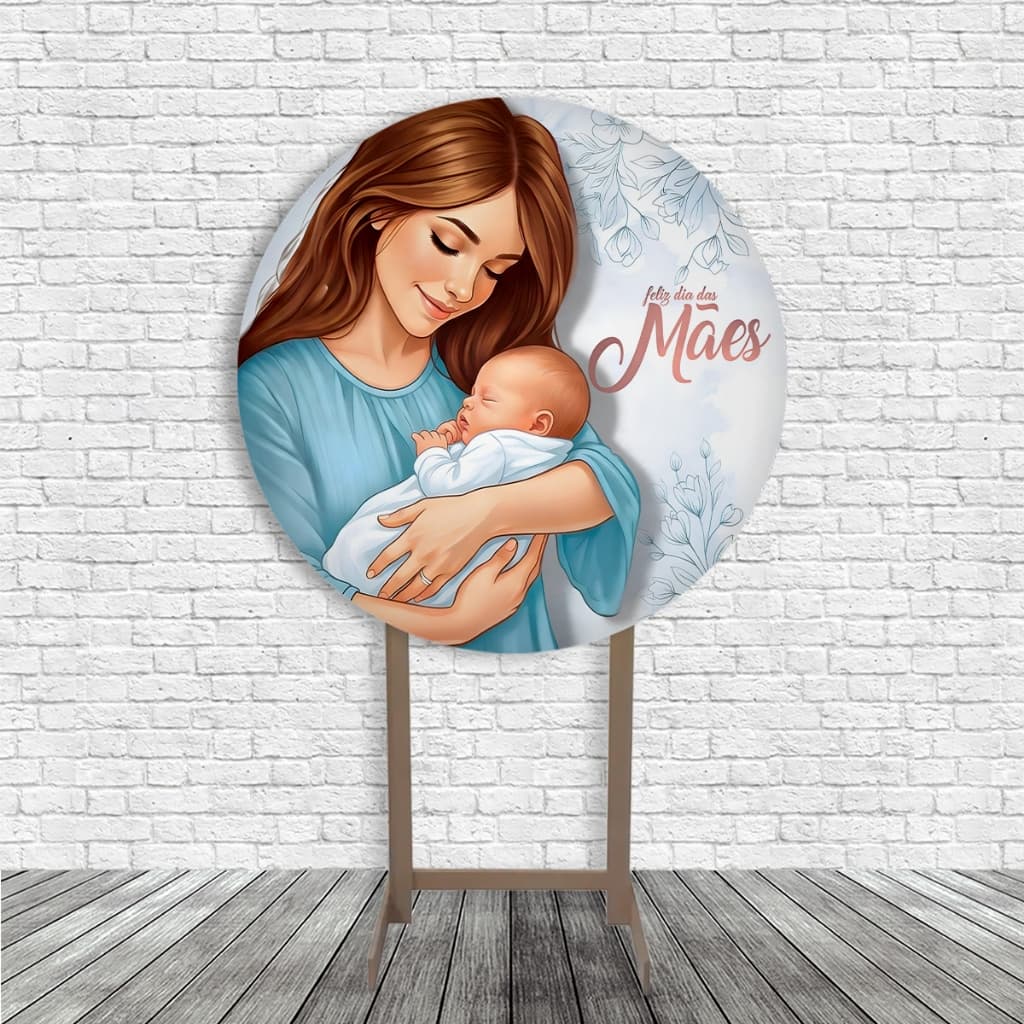 Painel Redondo Decorativo Painel de Mesa Dia das Mães