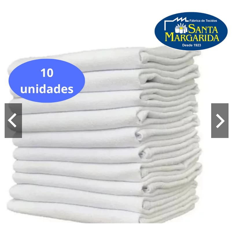 kit com 10 unidades pano de copa liso santa margarida 50/75 macia alta absorcao banho hotel qualidade premium