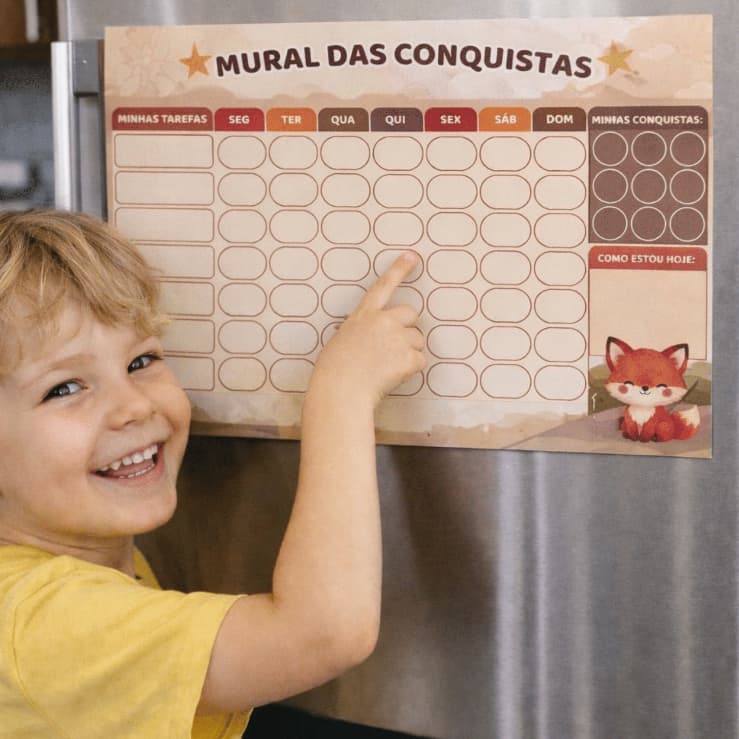 Quadro de Rotina Infantil Magnético - Raposa