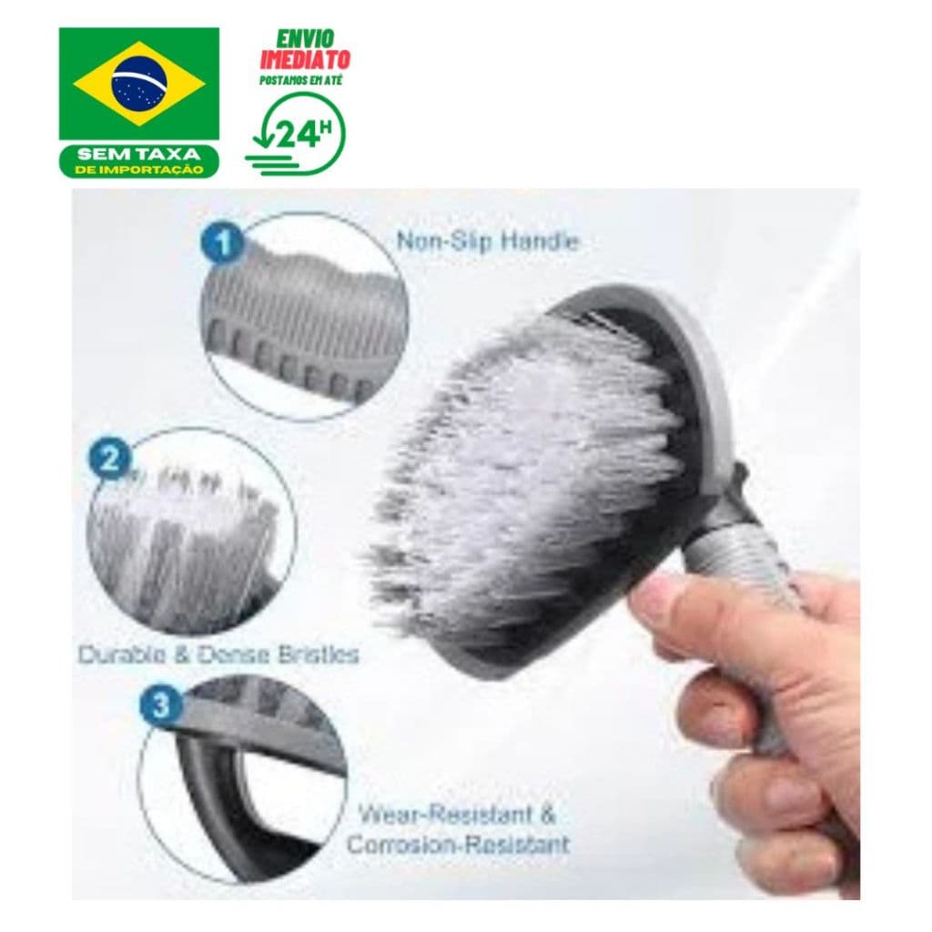 Escova De Limpeza De Pneu Cerdas Nylon Rígida Cabo Ergonômico Esfregar a Carro Moto Detailer Alta