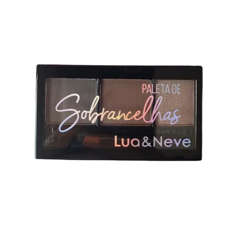 Paleta de Sobrancelhas Lua & Neve 3 Tons + Iluminador Acabamento Perfeito