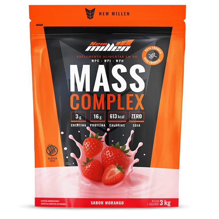 Mass Complex 3kg Ganho de Massa Muscular Rápido 30 Doses Peso Acelerado