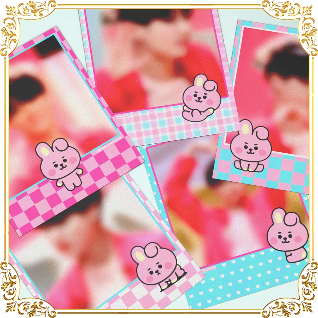 Polaroid Holográfica Personalizada ✨ Modelo Baby Cooky – KPOP Fofo Idol Decoração Photocard Army