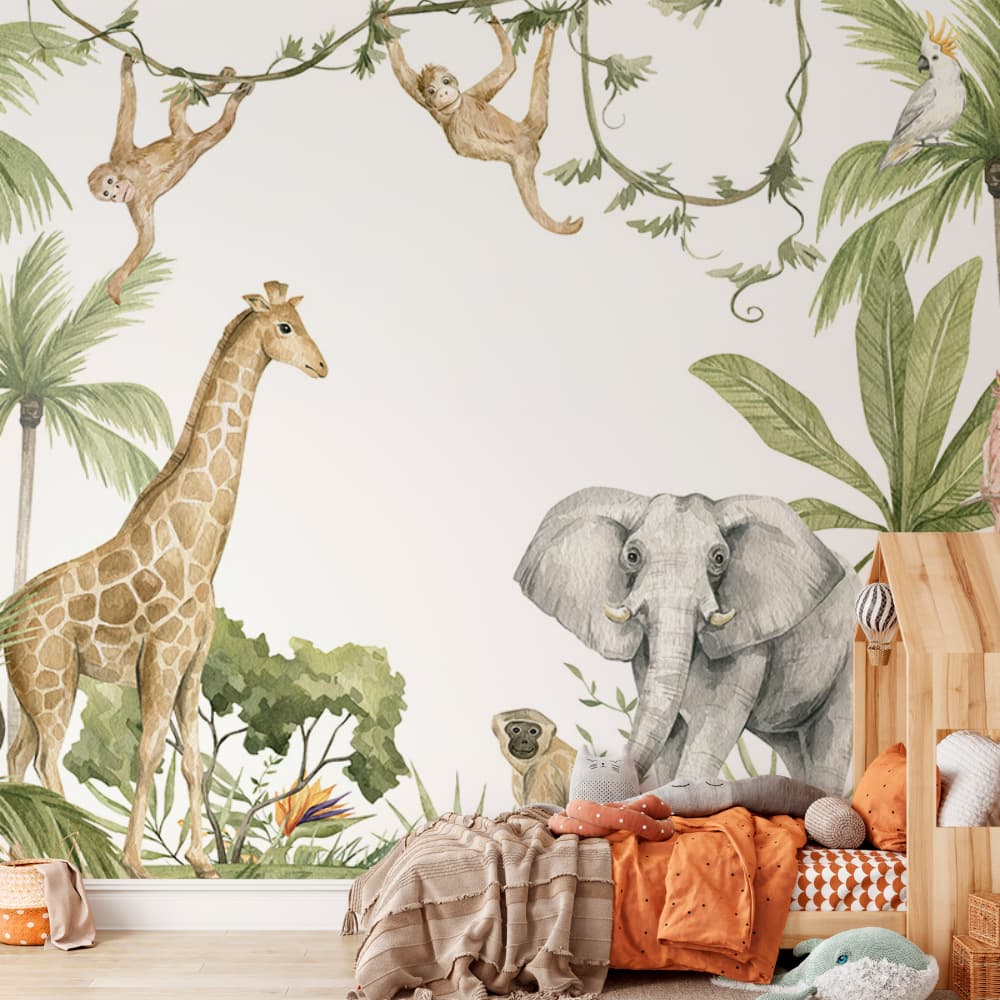 Papel De Parede Adesivo Infantil Selva Safari