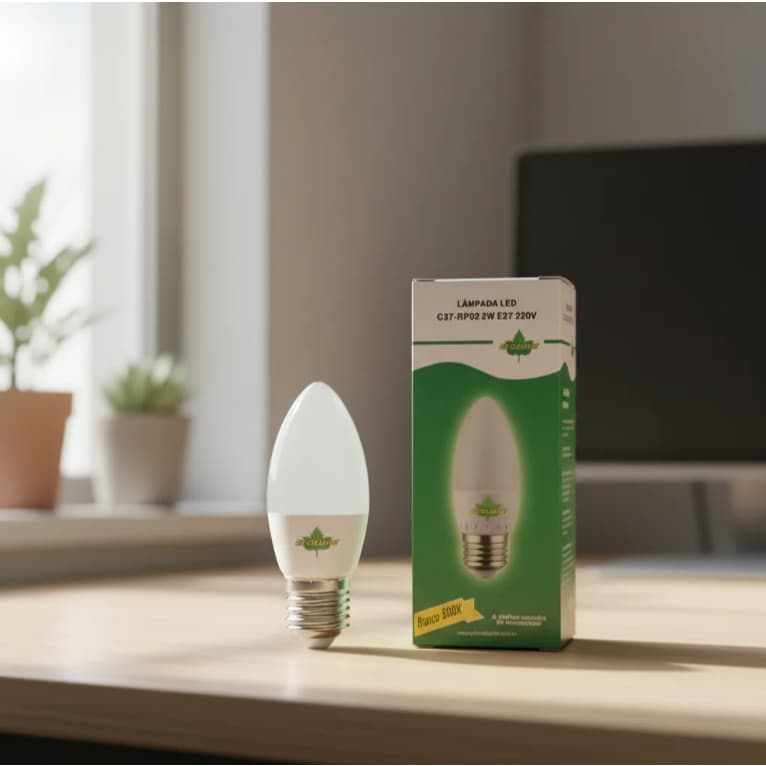 Lâmpada Vela C37 2W 5000K E27 220V
