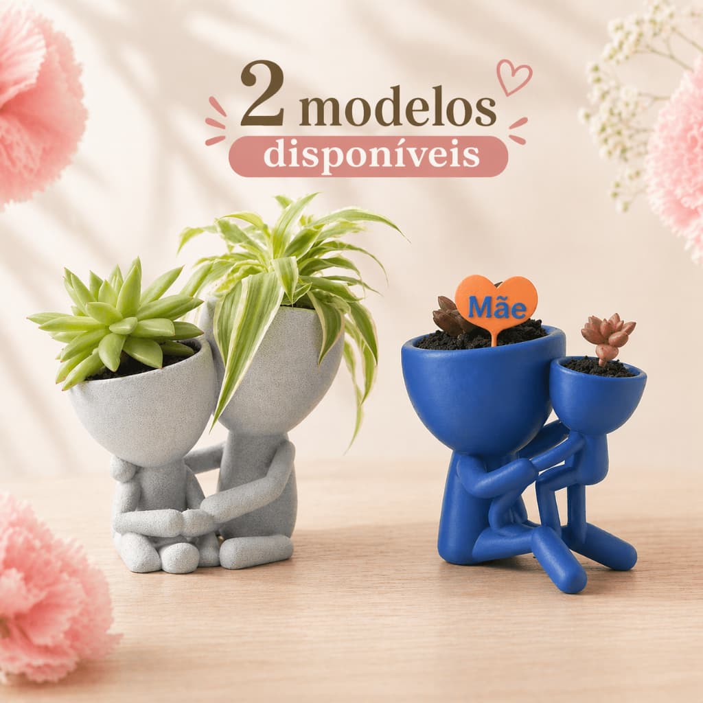 Vaso Decorativo Mãe/Pai e Filho para Suculenta Porta Planta Criativo Presente Decoração Casa Jardim Moderno