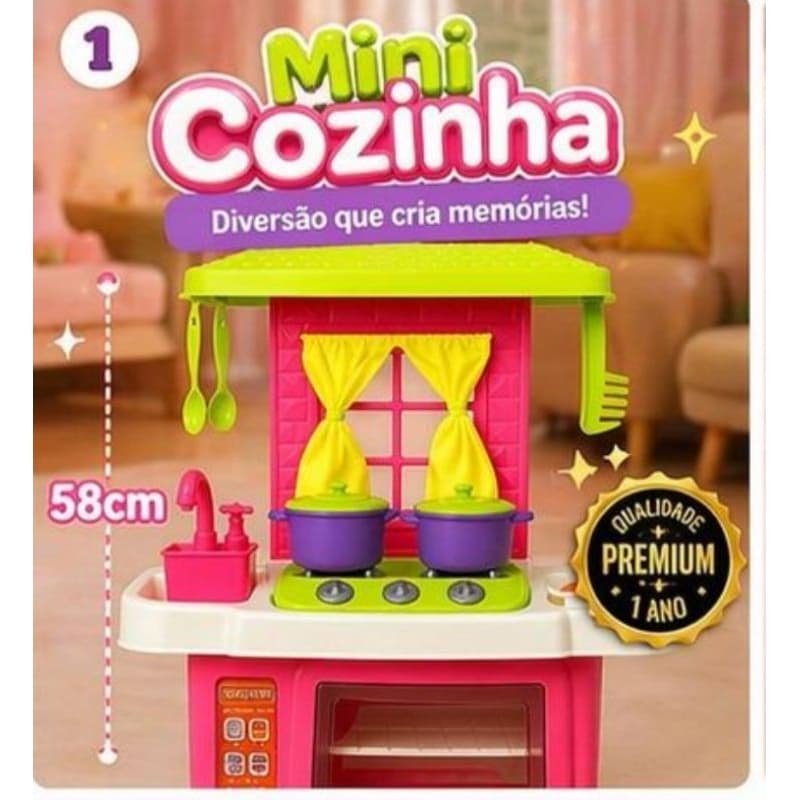 Kit Cozinha Infantil Forno Pia Acessórios Brinquedo Educativo
