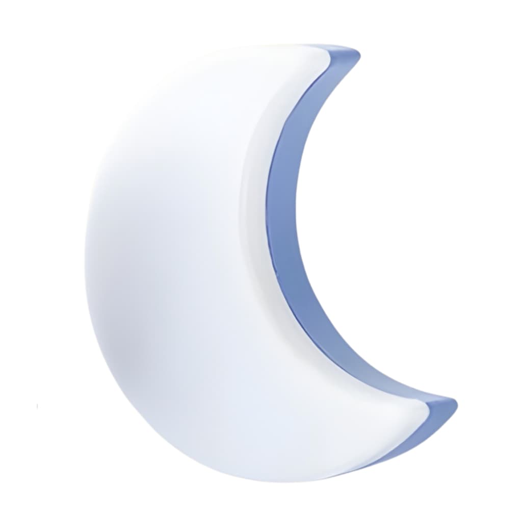 Luminária De Tomada Led Meia Lua Abajur Infantil Bivolt Quarto Bebê Luz Noturna Suave