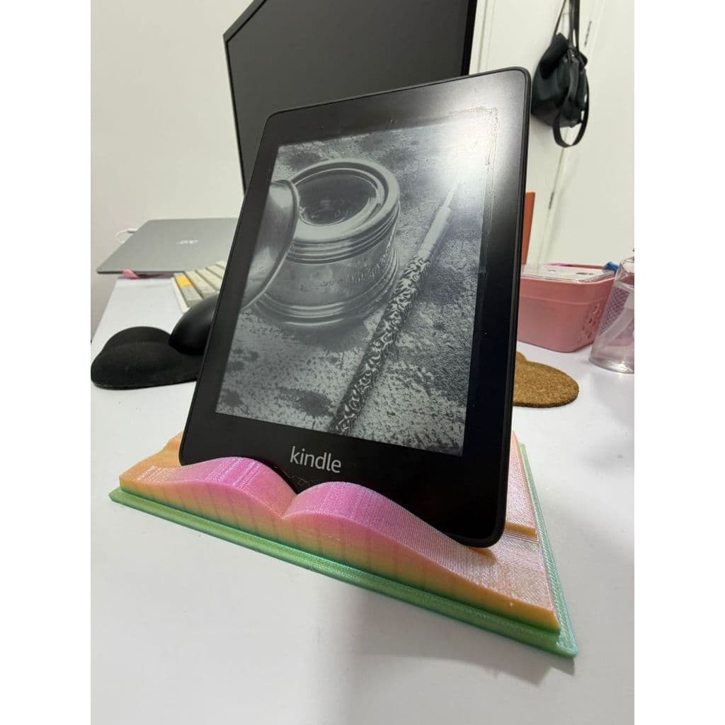Suporte para Kindle em formato de livro