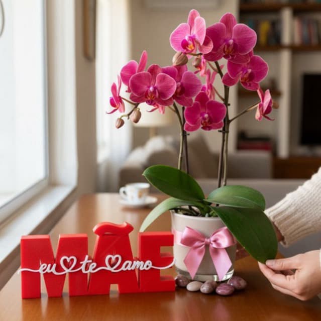 Placa Decorativa Mãe Eu Te Amo Presente Criativo Dia das Mães
