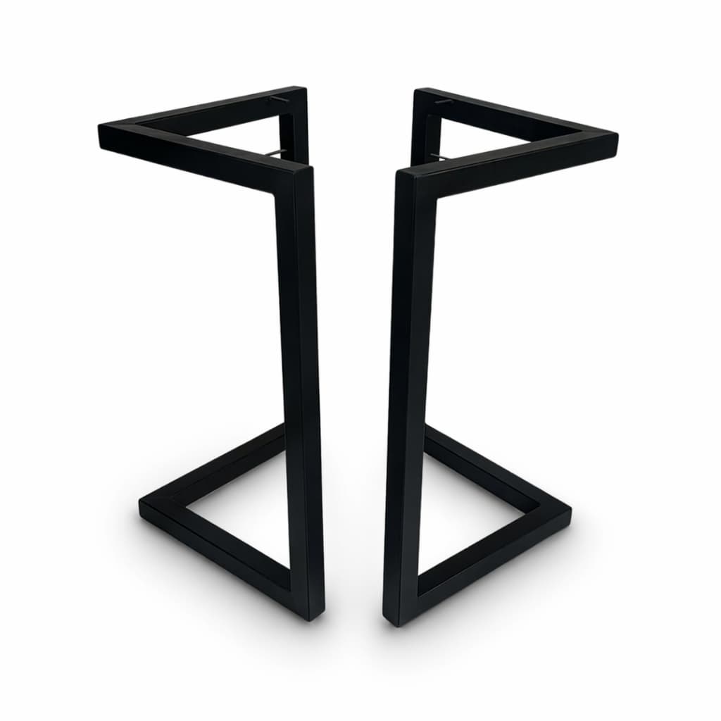 Pé De Mesa Industrial Metálico Preto Reforçado Base Aço Carbono