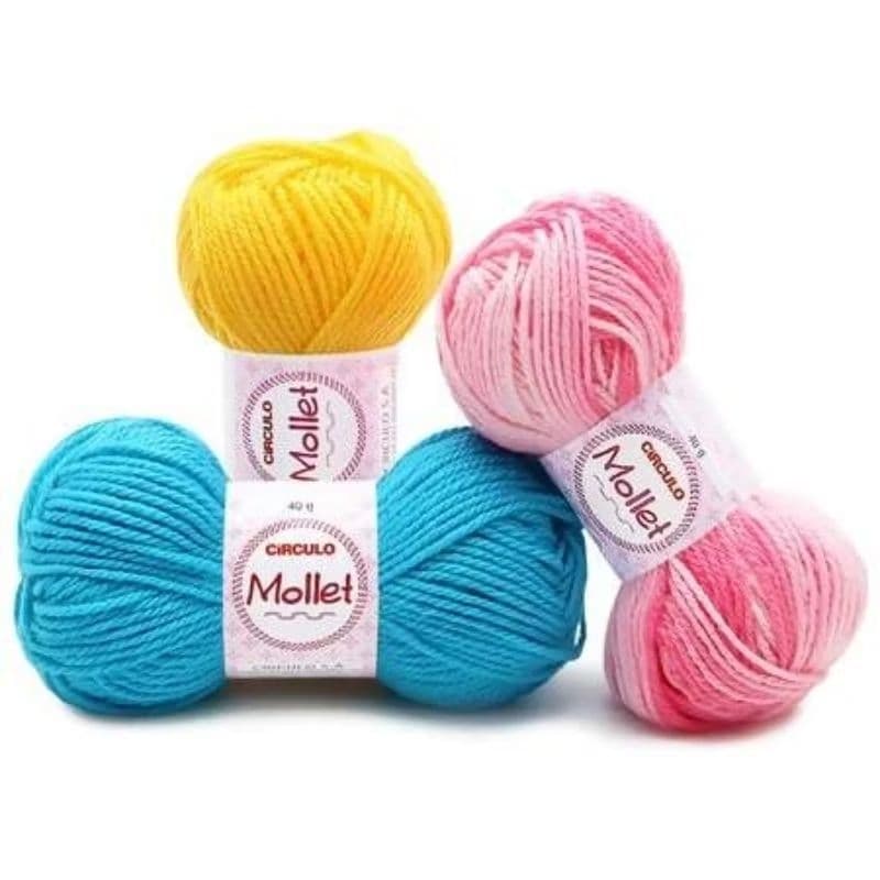 Linha Mollet círculo Crochê e Tricô Kit com 2 Unidades 40g Cada Fio Macio Artesanato Amigurumi Tapete Cachecol Blusa