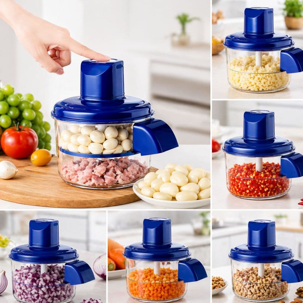 Descascador Elétrico Multifuncional Azul Cozinha Legumes Frutas Automático Prático Rápido