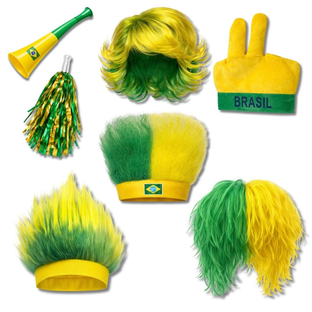 Acessórios Adereços Copa Decoração Torcida Brasil Festa Chapéu Bandeira Torcedor Brasileiro