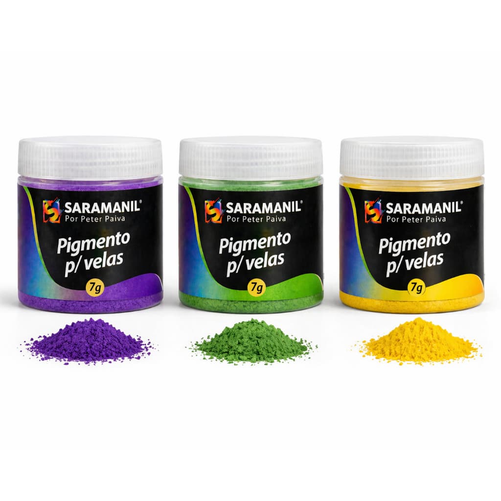 Pigmento em Pó Saramanil 7g para Velas e Parafina Artesanais Não Migra Cores Premium