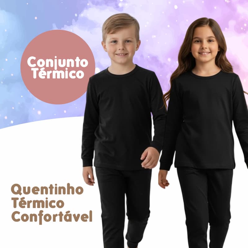 Kit 2 Conjuntos Térmico Infantil Sortido Conjunto Inverno Tamanho 1 ao 14 anos Roupa Termica Bebe ao Juvenil