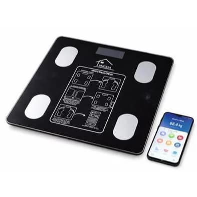 Balança Digital Bioimpedancia Bluetooth Alta Precisao Atleta Fitness 140kg Preta