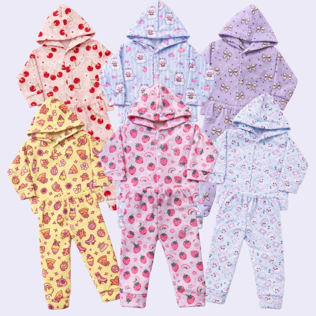Conjunto Inverno Soft Infantil Bebê Menina e Menino Estampado P/ M/ G