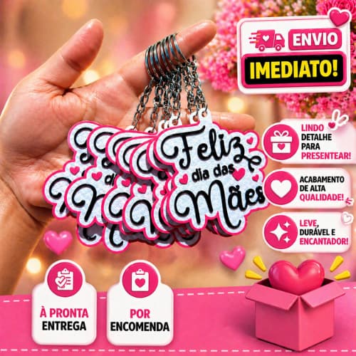Chaveiro Dia das Mães Lembrancinha Presente Delicado  Impressão 3D