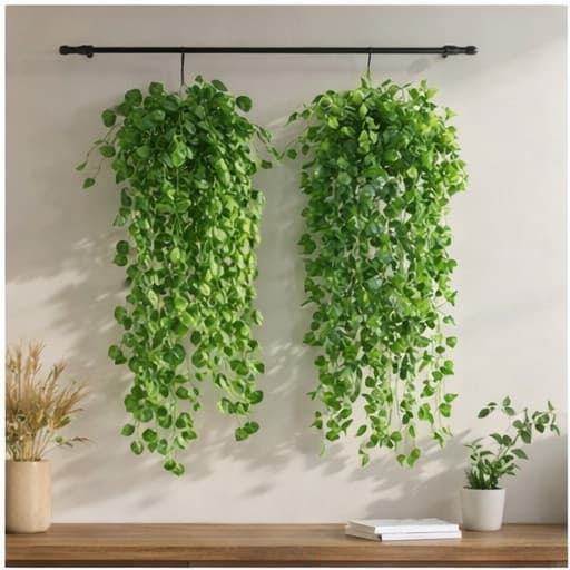 Planta Pendurada Verde Artificial Parede Folhagem Para Decoração