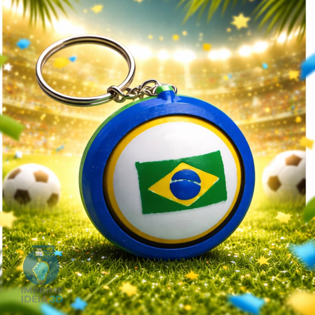 Chaveiro Bandeira do Brasil Copa do Mundo 3D Personalizado Brasil Seleção Lembrancinha Presente REF154