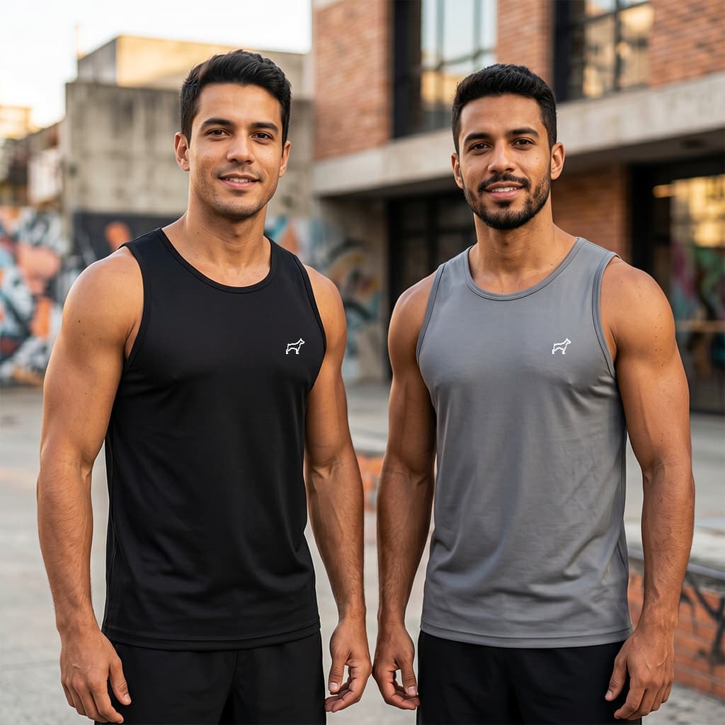 Kit 2 Regata Dry Fit Masculina Esporte Academia Treino Lisa Parvori