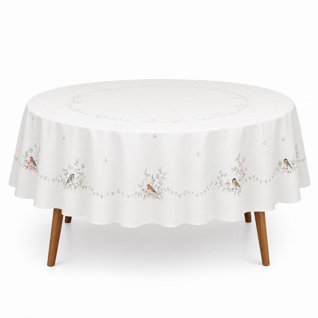 Toalha de Mesa Redonda Döhler Jardim 1,80m 6 a 8 Lugares Dohler Clean Fácil Limpeza