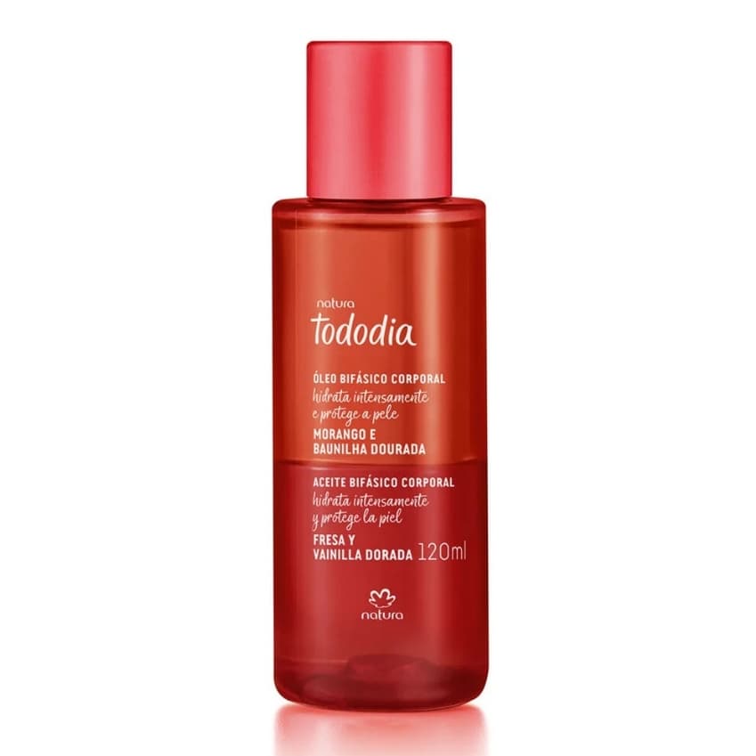 Óleo Bifásico Corporal Tododia Morango e Baunilha Dourada 120ml - Natura